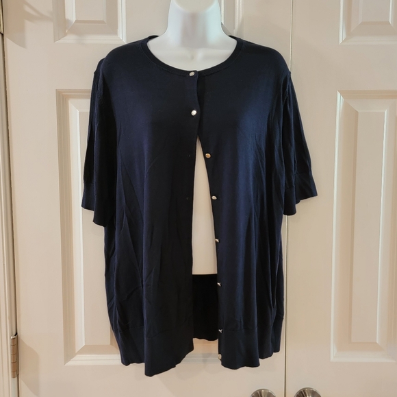 Ann‎ Taylor Lightweight Silk/Cotton Short Sleeve Cardigan Size XXL - Picture 2 of 9